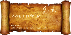 Gerey Aglája névjegykártya
